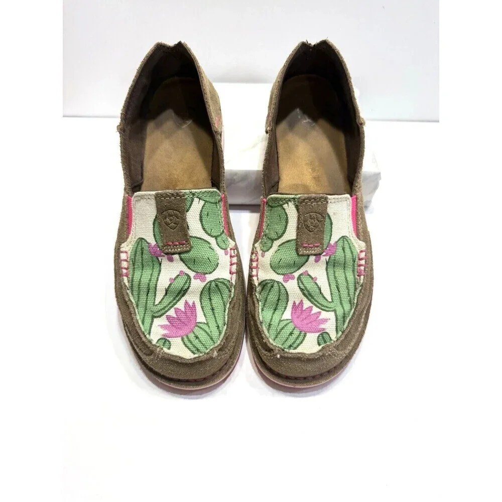 Ariat Women’s Size US 8B Cowgirl Rugged West Cactus Print Cruiser Shoes Suede - Picture 4 of 13
